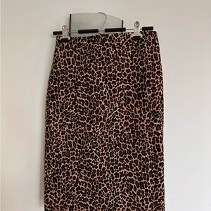 J. Crew Tan and Black Animal Print Pencil Skirt